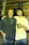 Ray Osipovich and Rick Oliver at cabin raising party by Douglas Beck
