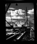 Crane position steel girders on railway bridge at Grand Coulee Dam by Hubert Blonk
