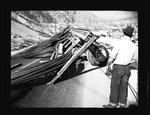 Steel bars spilled onto a road near Grand Coulee Dam by Hubert Blonk