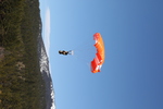 09. Smokejumper on descent with a CR-360 parachute fully deployed (from behind) by Ted Corporandy