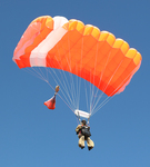 10. Smokejumper on descent with a CR-360 parachute fully deployed (from beneath) by Ted Corporandy