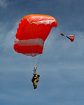 11. Smokejumper on descent with a CR-360 parachute fully deployed (side view) by Ted Corporandy