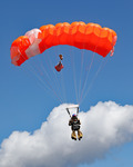 13. Smokejumper on descent with a CR-360 parachute fully deployed (front view) by Ted Corporandy
