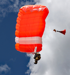 14. Smokejumper on descent with a CR-360 parachute fully deployed (from beneath) by Ted Corporandy