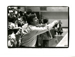 Bob Hofman on the sidelines in black and white. by Eastern Washington University