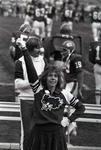 Cheerleader at football game by Eastern Washington University