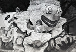 Cheney Junior Miss on a clown-themed homecoming parade float by Eastern Washington University