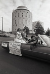 Gail, Grace, and Jack Thorpe (children of Jim Thorpe) in homecoming parade by Eastern Washington University