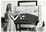 Landscape being painted by a student by Eastern Washington College of Education