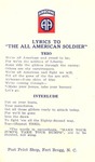 Lyrics to ΓÇ£The All American SoldierΓÇ¥ by Unknown