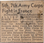 "5TH AND 7TH ARMY CORPS FIGHT IN FRANCE" by International News Service