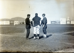 Pre-game meeting between managers and umpire by Frank Guilbert