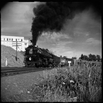Spokane, Portland, and Seattle Railway steam locomotive near Fort George Wright junction, Washington by Thomas S. Kreutz