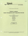 Natalya Lainhart Junior Saxophone and Composition Recital