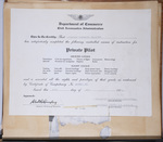 Private pilot license for Millie (Berglund) Shinn by Civil Aeronautics Administration